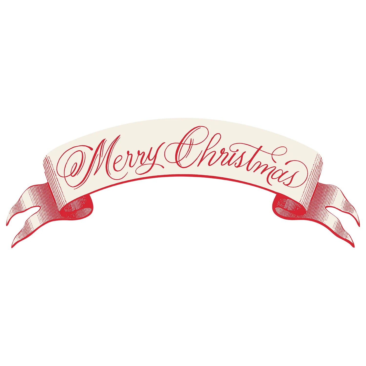 Red Merry Christmas Banner Table Accent