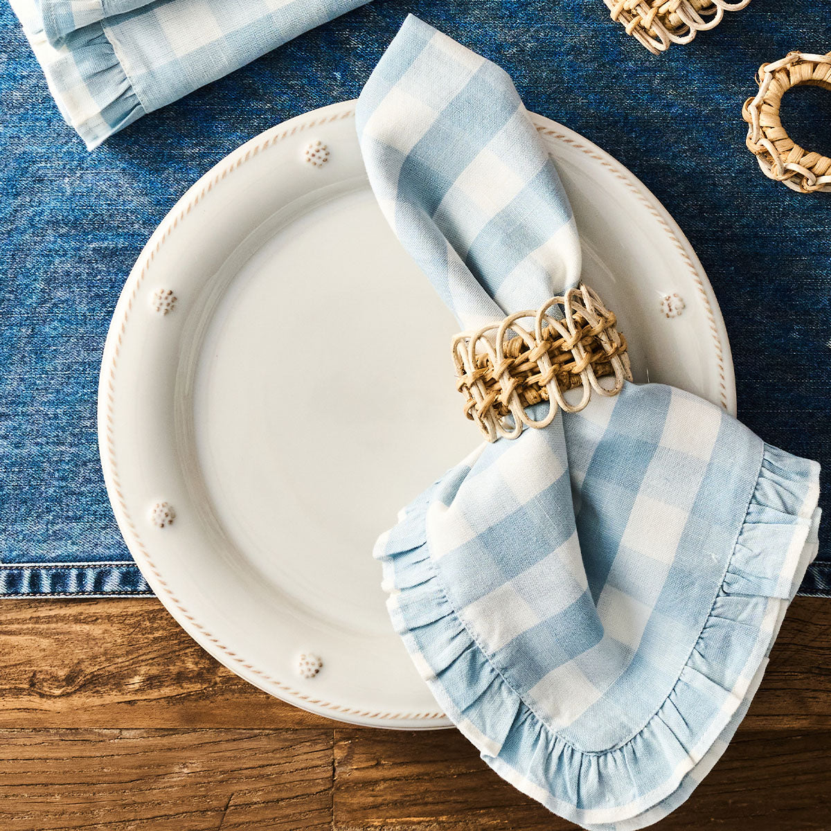 Provence Rattan Napkin Ring Set