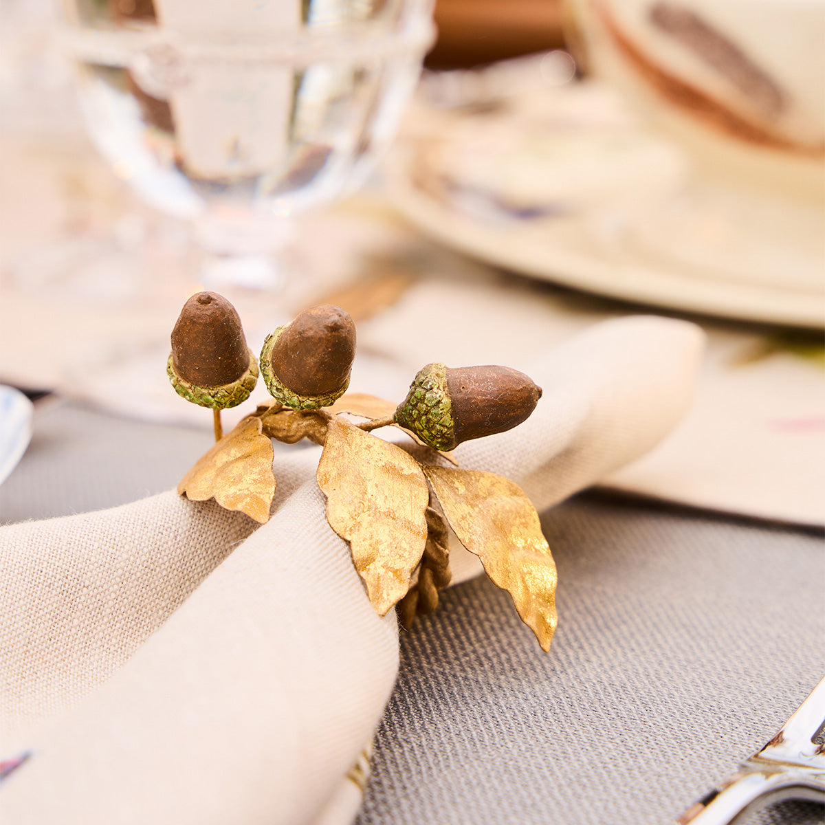 Forest Walk Acorn Napkin Ring Set of 4