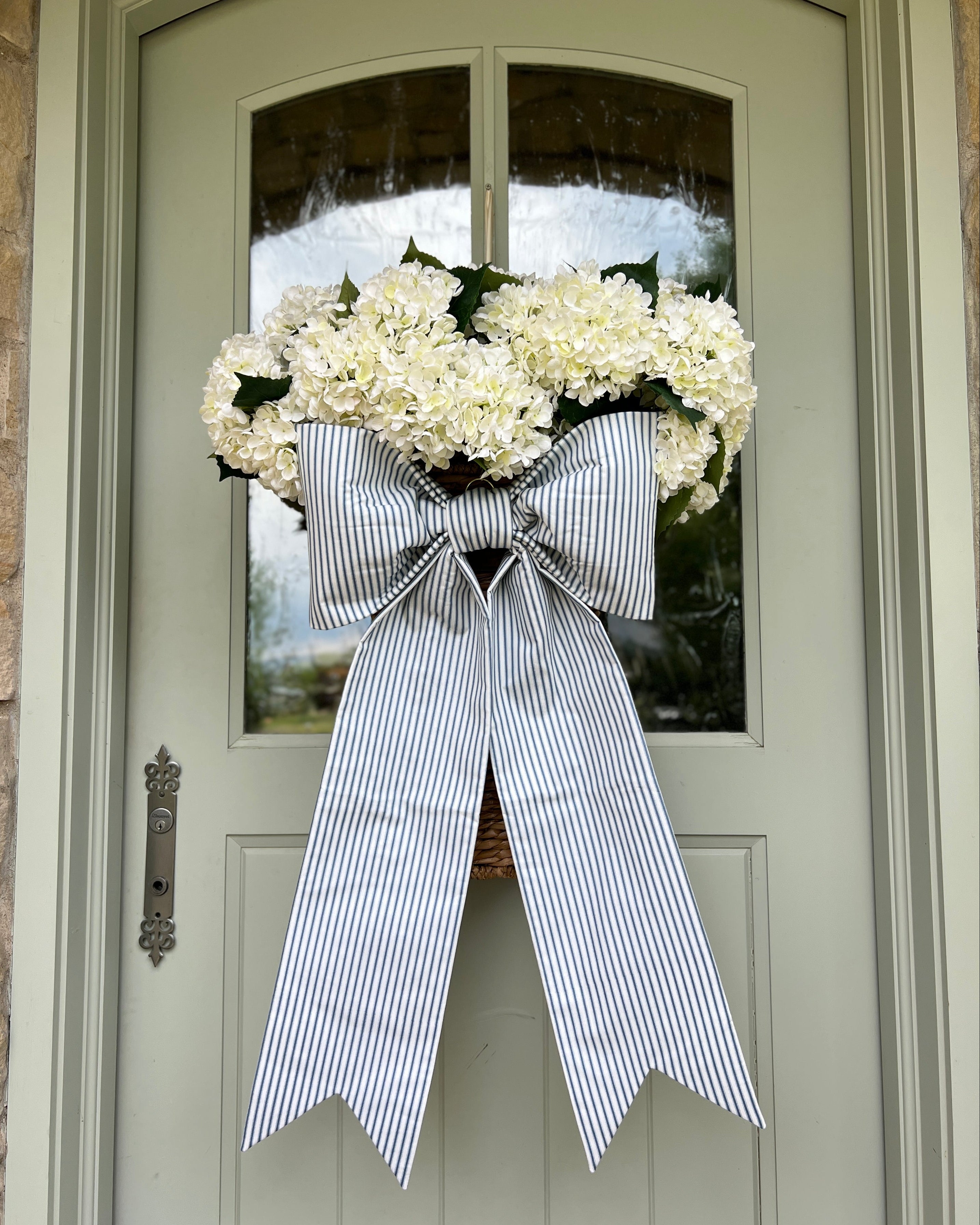 Large Blue Stripe Bow