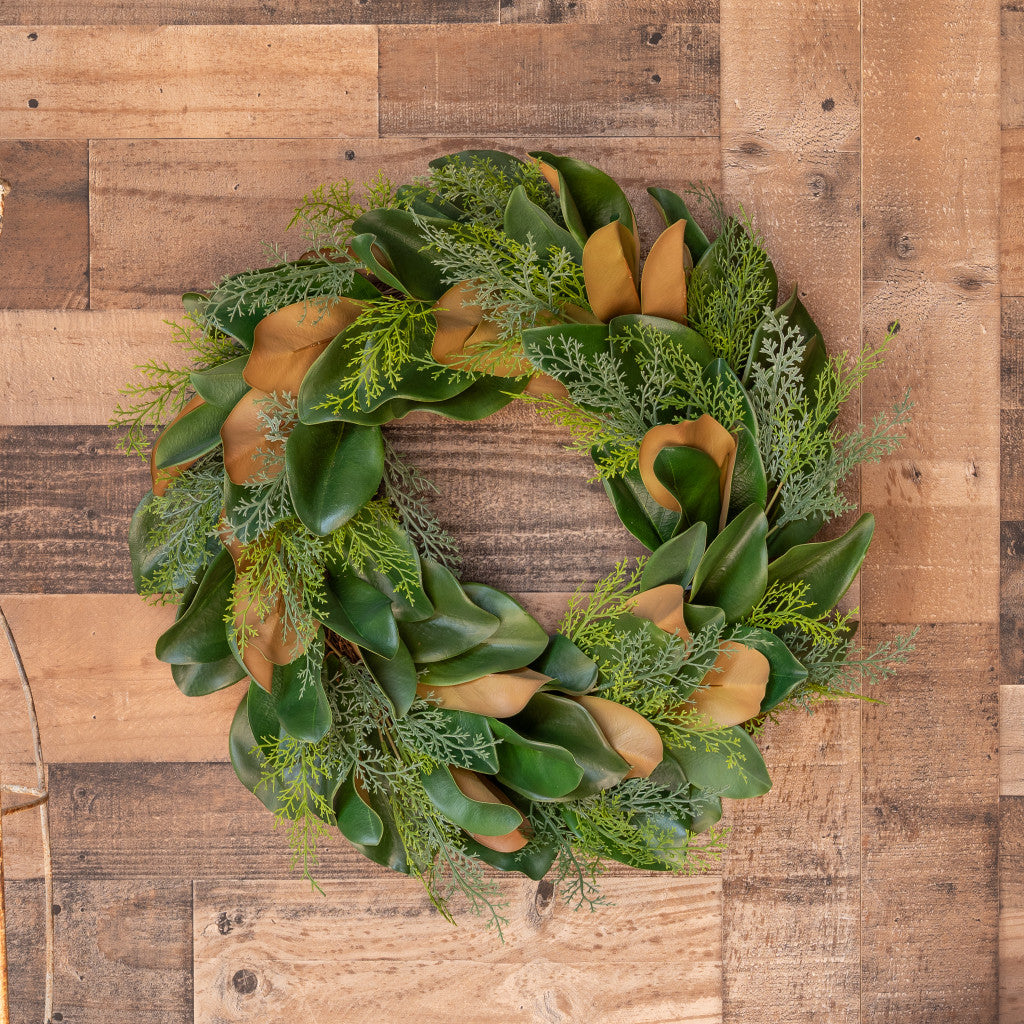 Magnolia Evergreen Wreath 24"