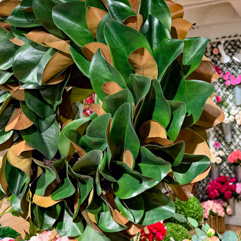 Real Touch Magnolia Wreath 27"