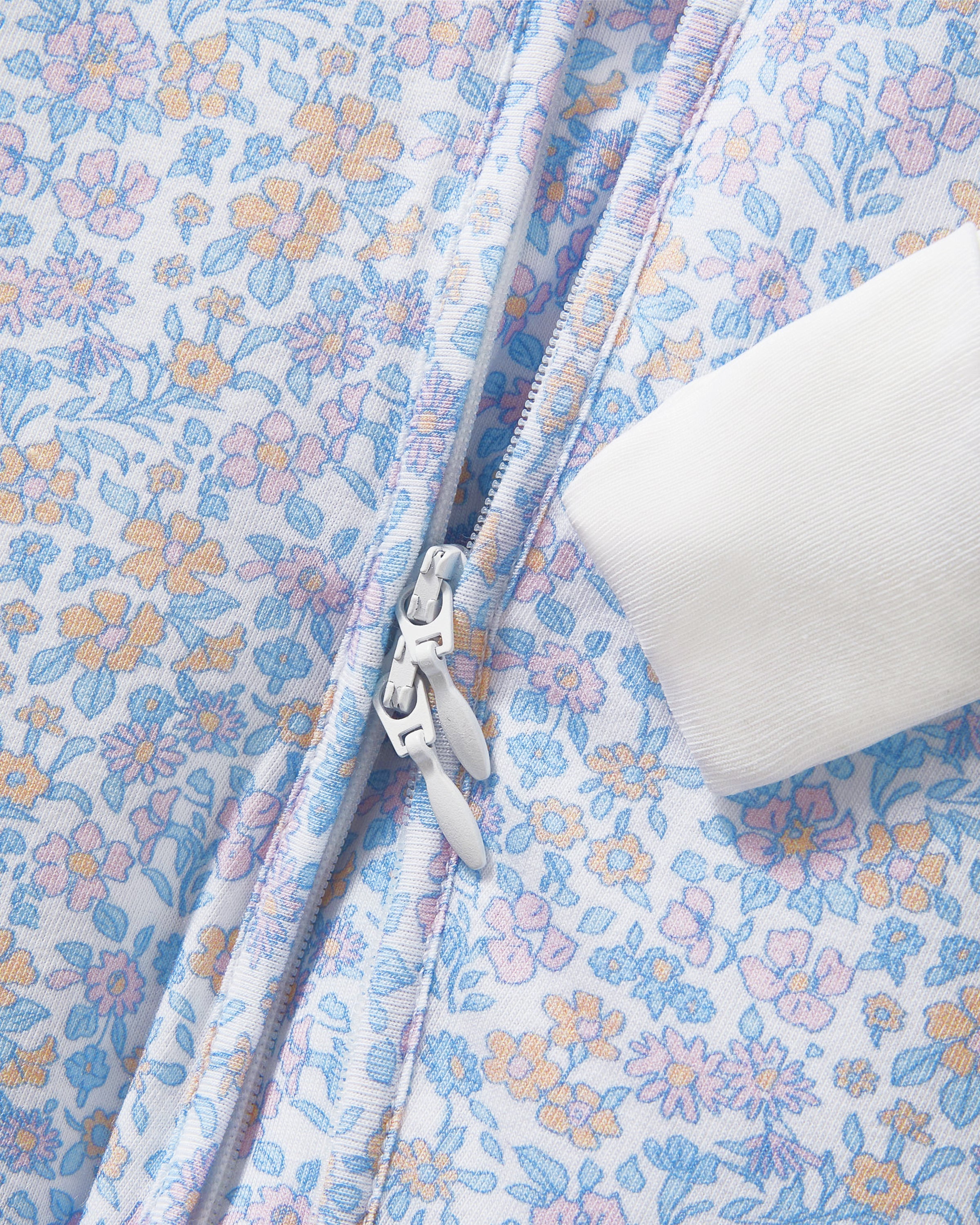 Baby's Pima Peekaboo Romper in Fleur Blanche