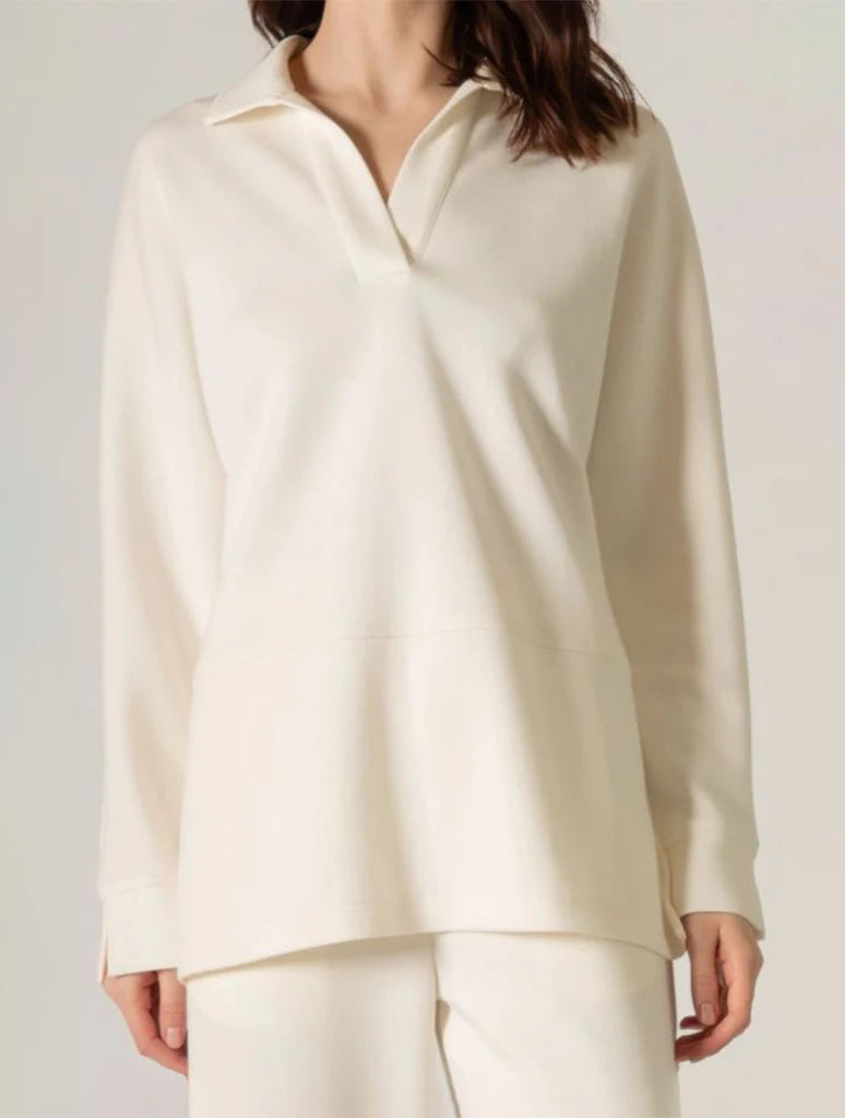 Butter Collared Long Sleeve Top - Ivory