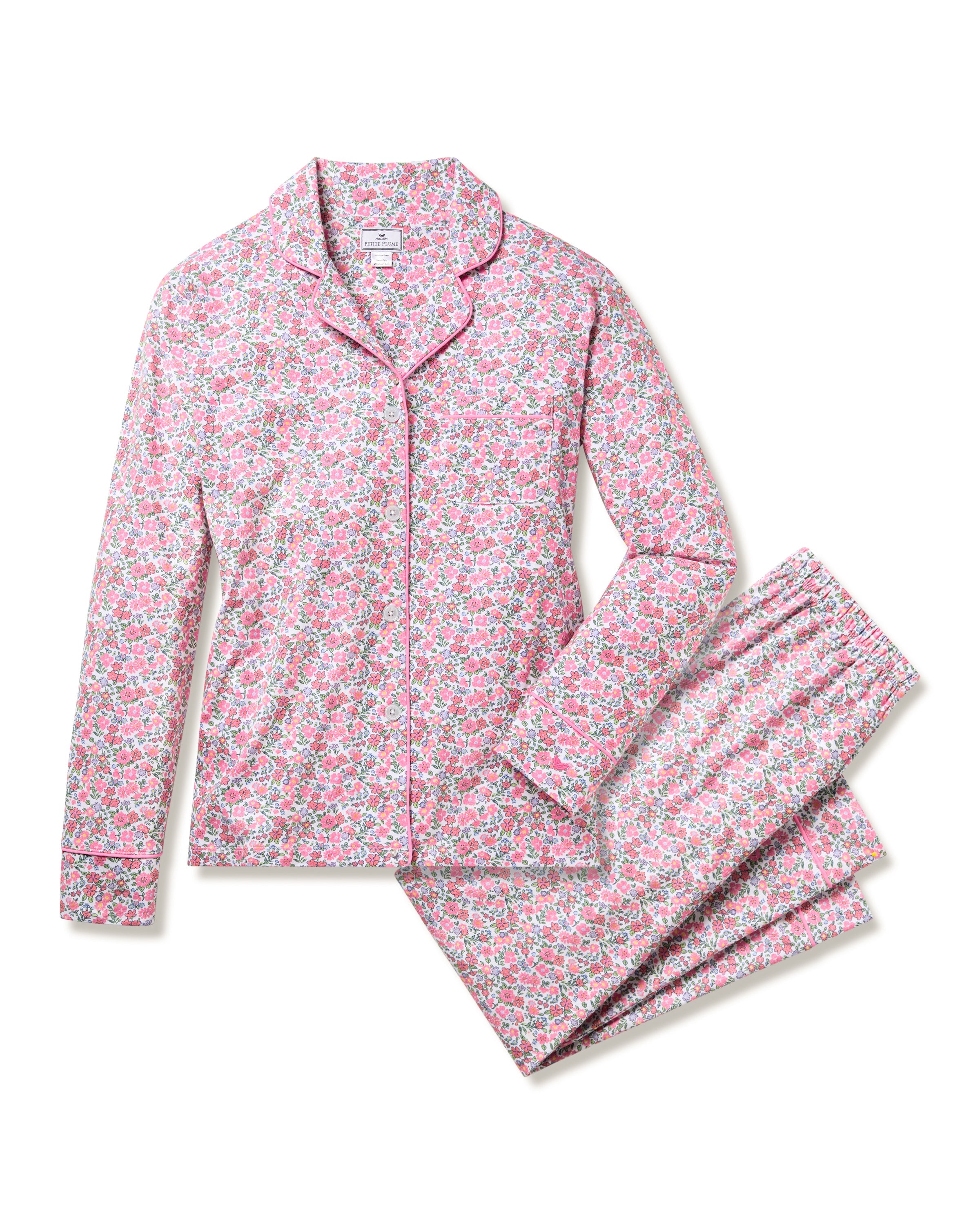 Women's Pima Pajama Set in Fleurs de Rose