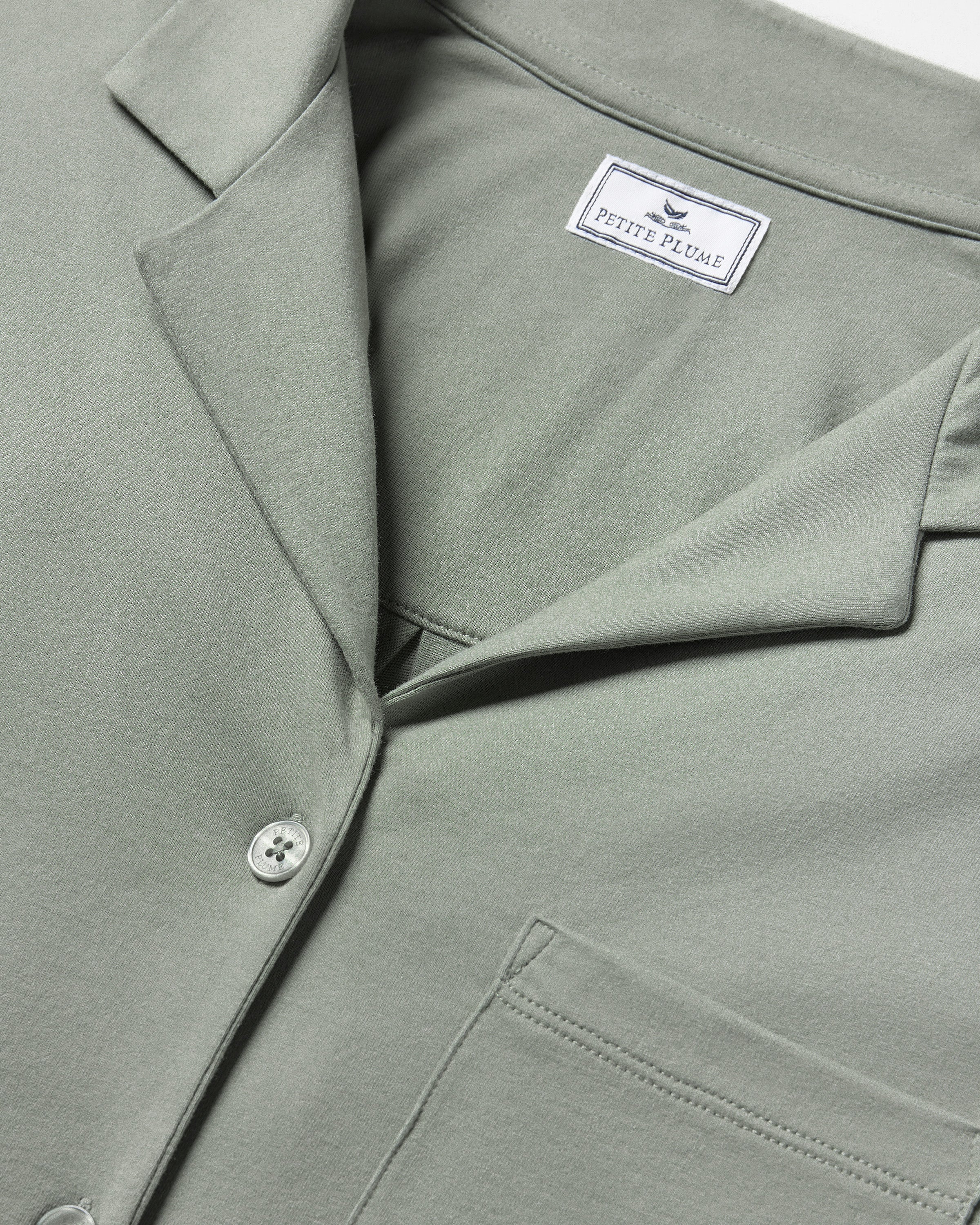 The Olivia Wide Leg Pima Pajama Set in Sage