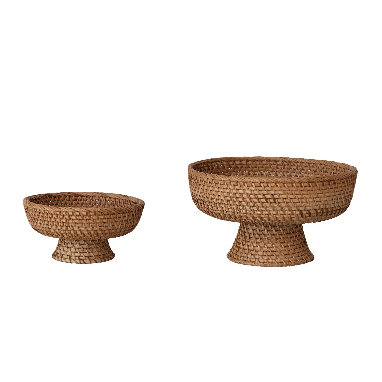 Hand-Woven Rattan Footed Bowl