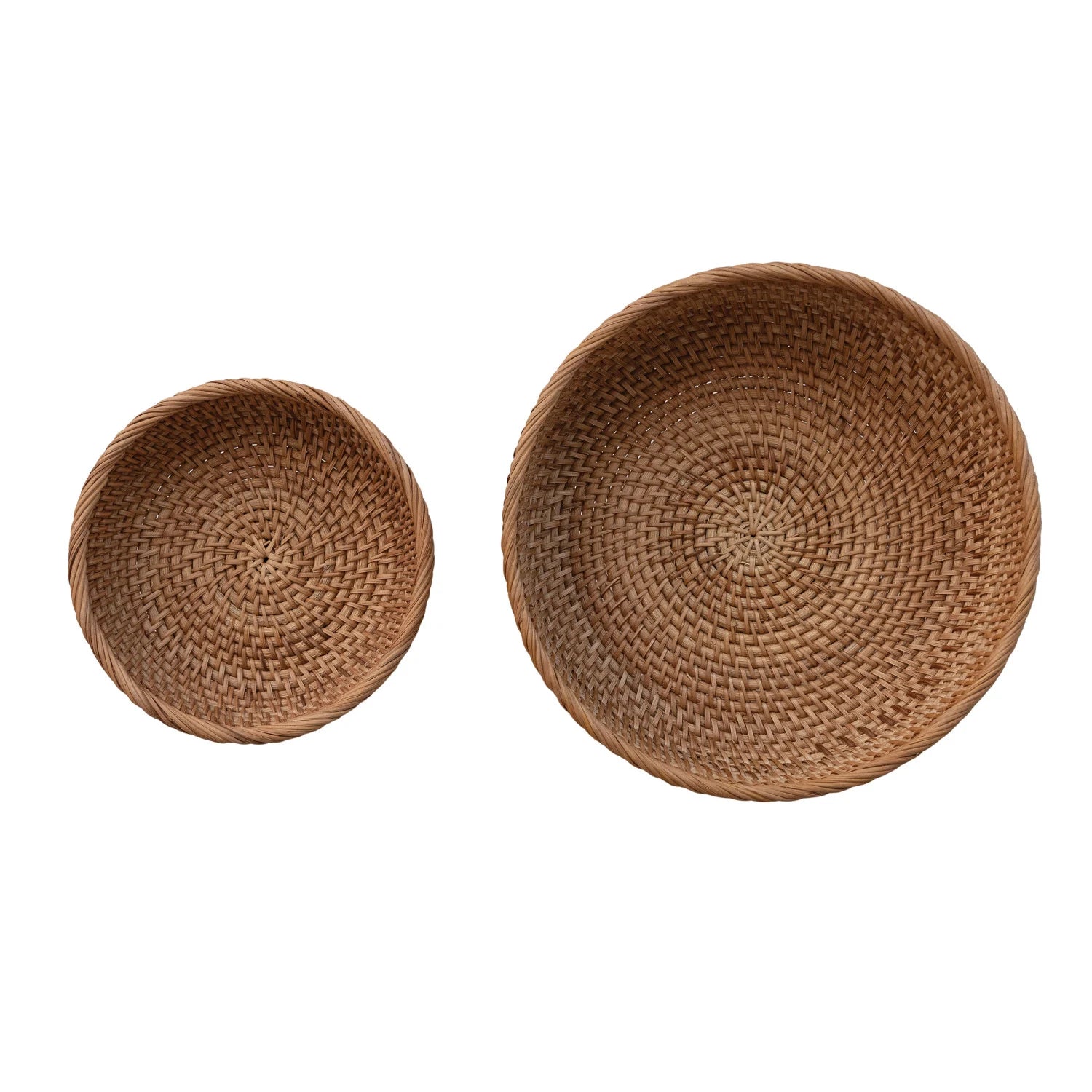 Hand-Woven Rattan Footed Bowl