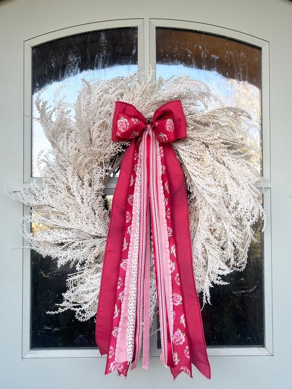 Rosy Bouquet Wreath Ribbon