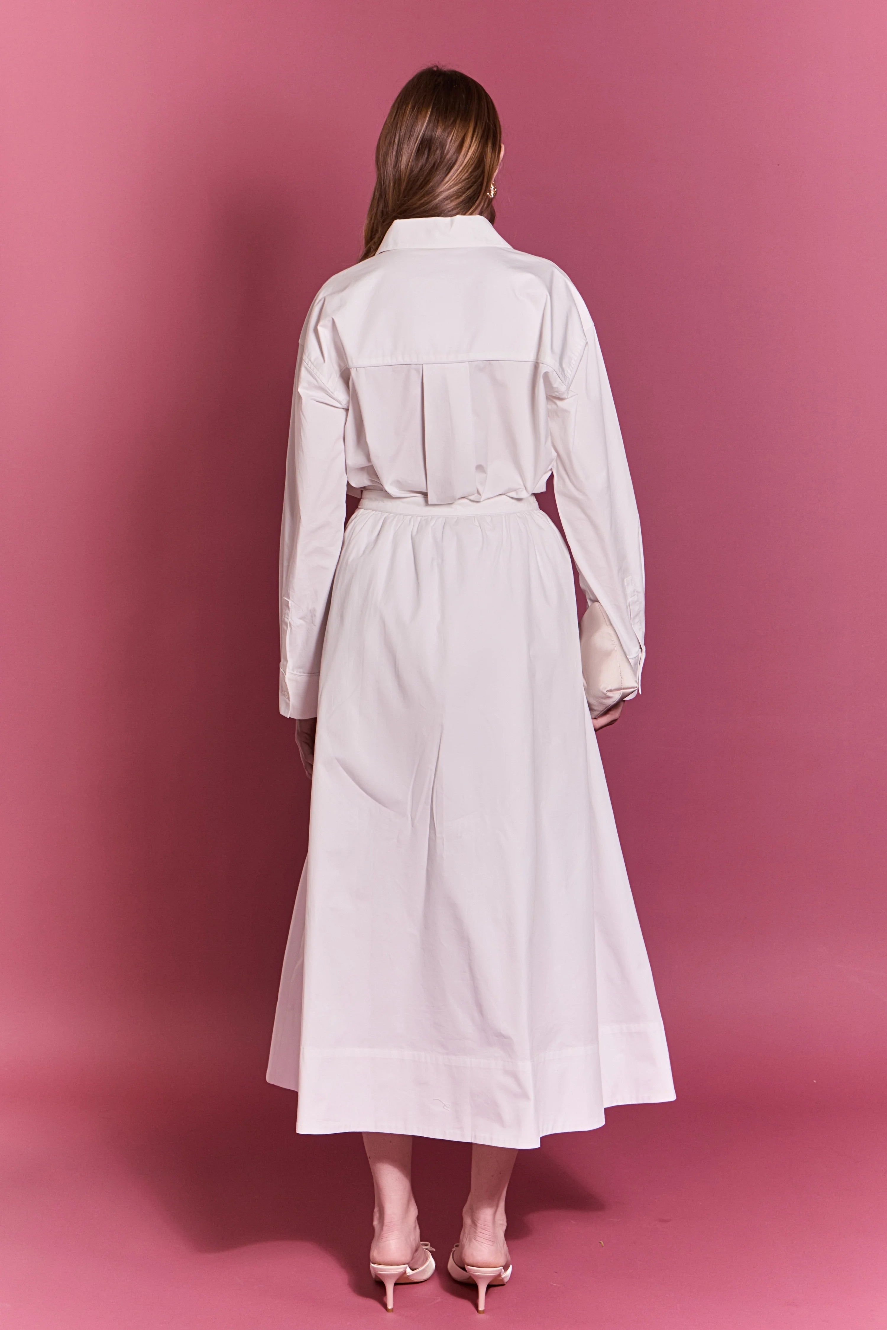 Floral Applique White Collared Shirt