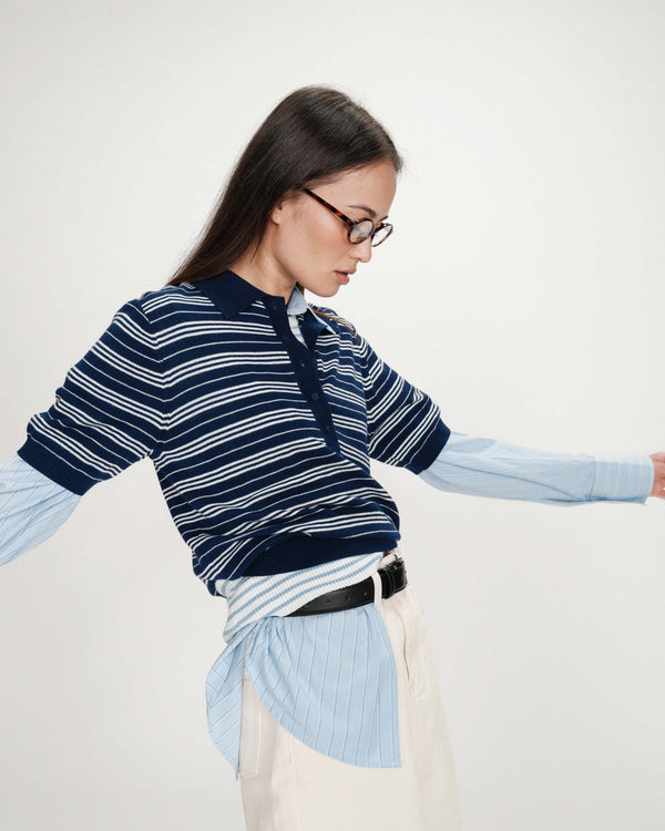 Veracruz Marine Striped Polo