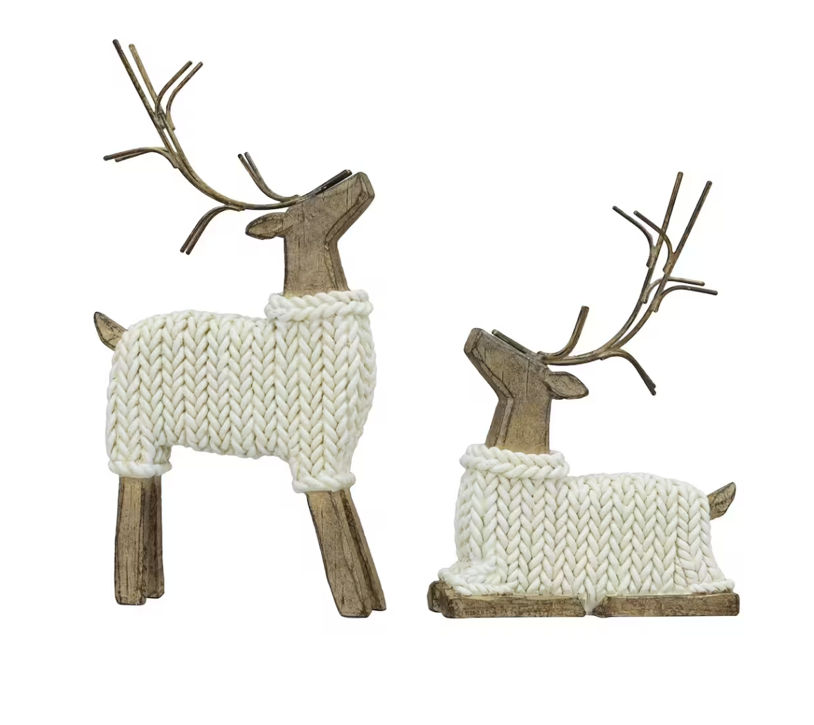 Deer with Sweater (Set of 2)