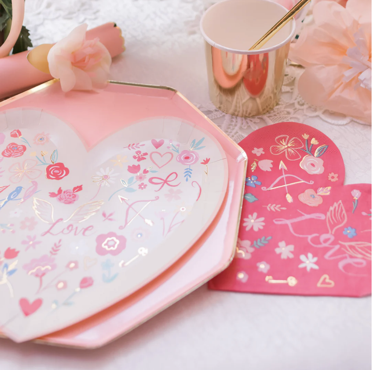 Valentine's Heart Shaped Napkins