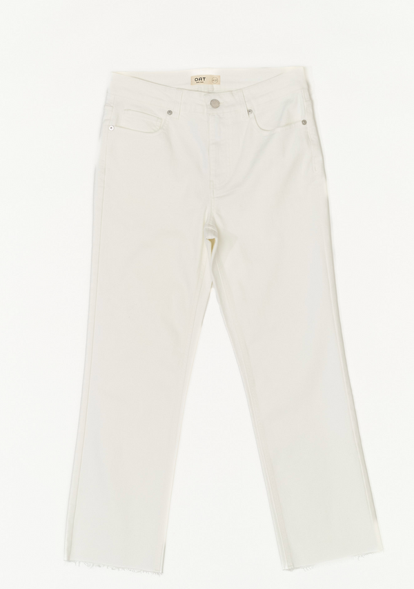 Mid Rise Crop Mini Flare with Raw Hem