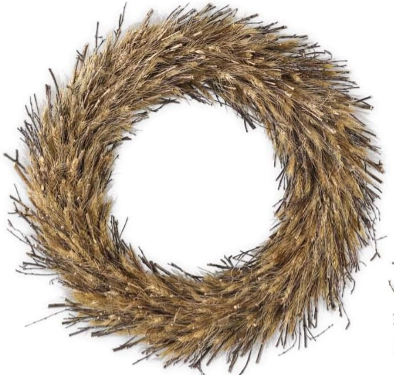 Round Dried Wheat and Twig Wreath