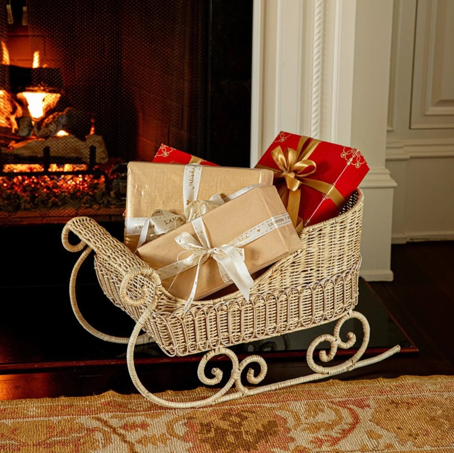 Provence Rattan Sleigh ­Whitewash