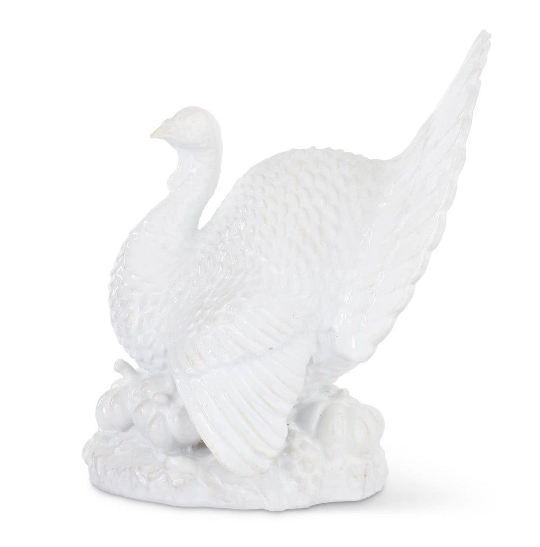 Glossy White Resin Turkey