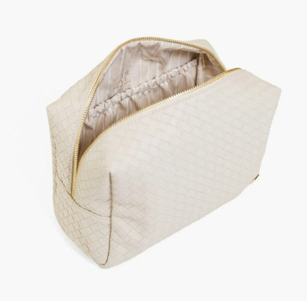 Luxe Woven Sand Cosmetic Bag