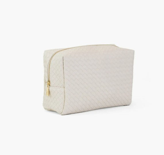 Luxe Woven Sand Cosmetic Bag