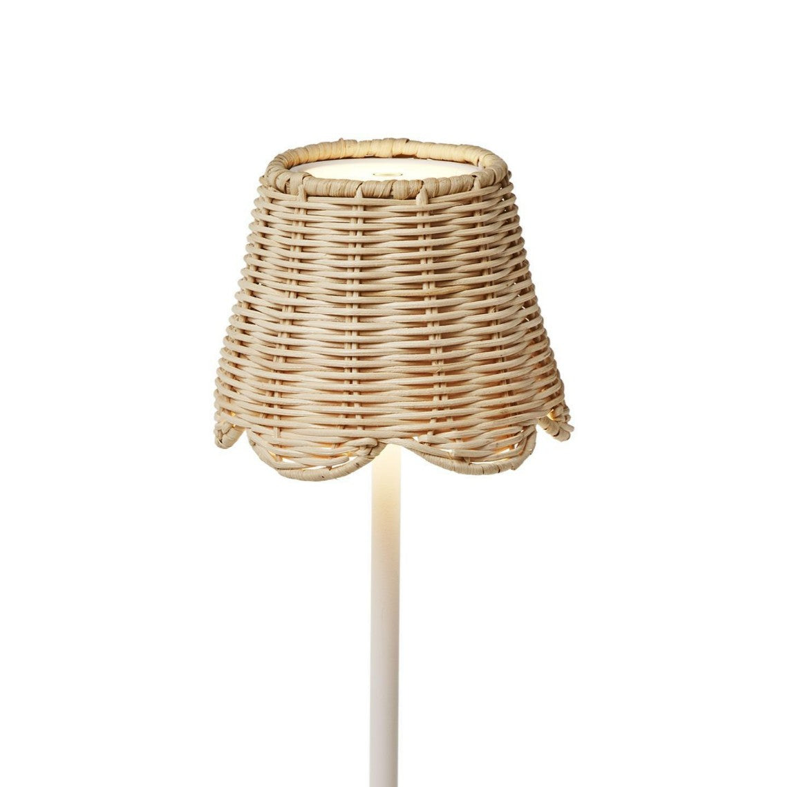 Rattan Lampshade with Scalloped Edge