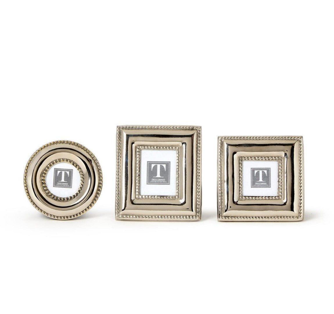 Silver Bead Mini Photo Frame