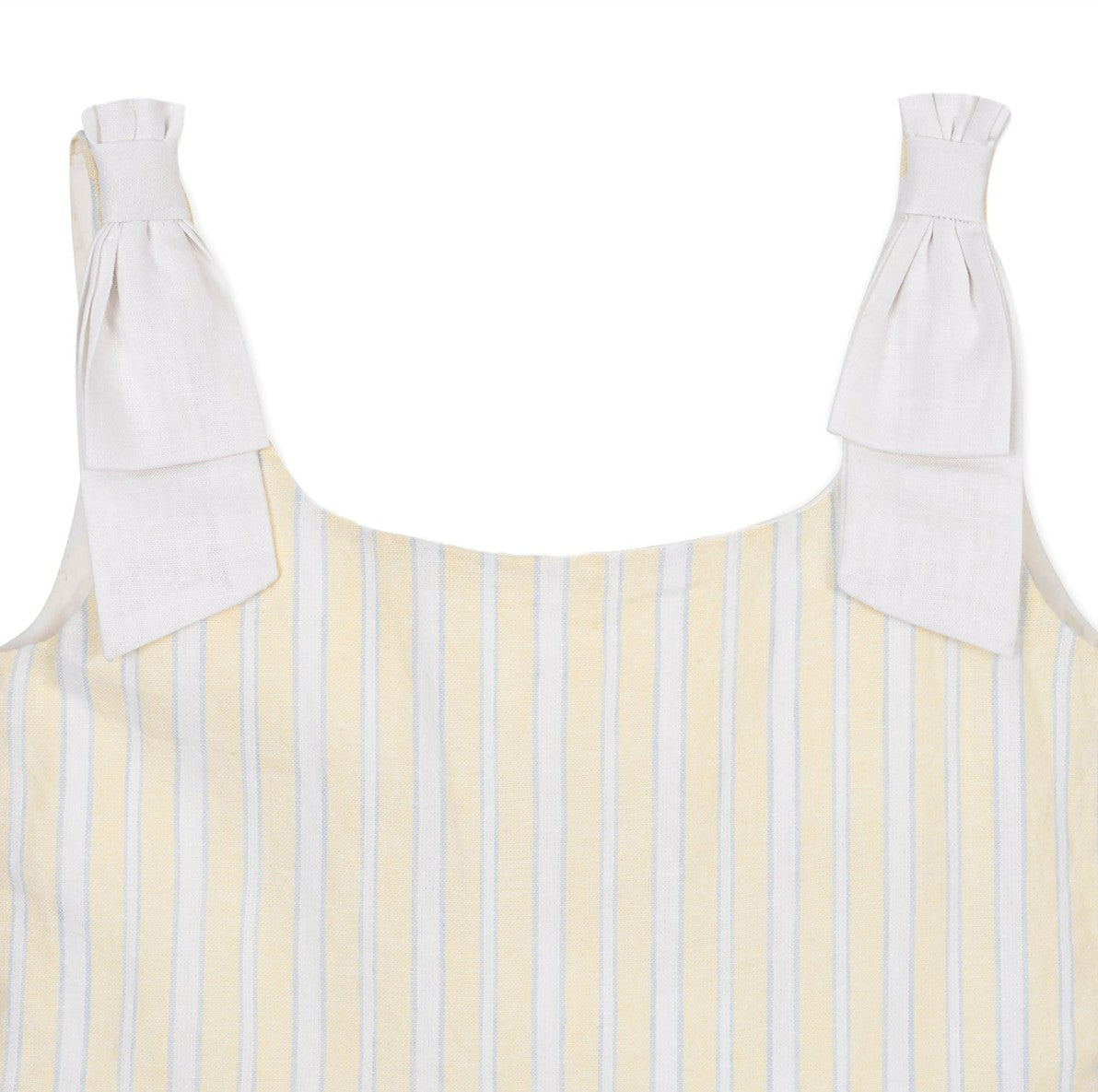 Sunlit Stripe Linen Bow Dress