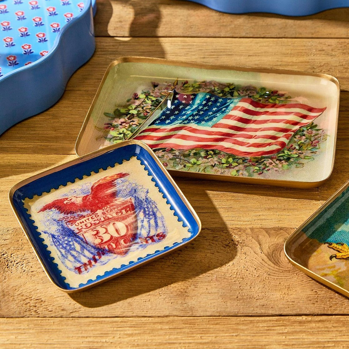 Vintage America Metal Trinket Tray