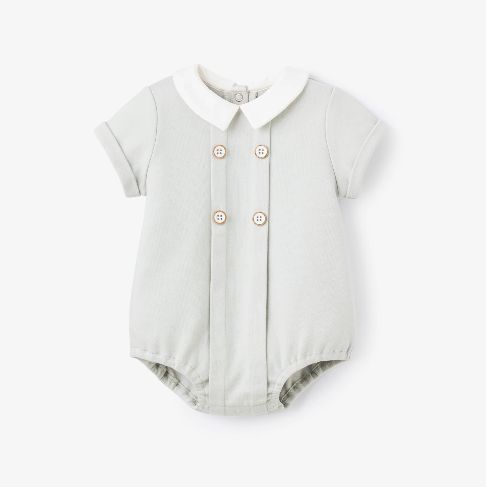 Gray Double Knit Button Front Bubble