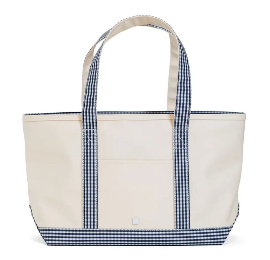 Canvas Navy Trim Medium Tote