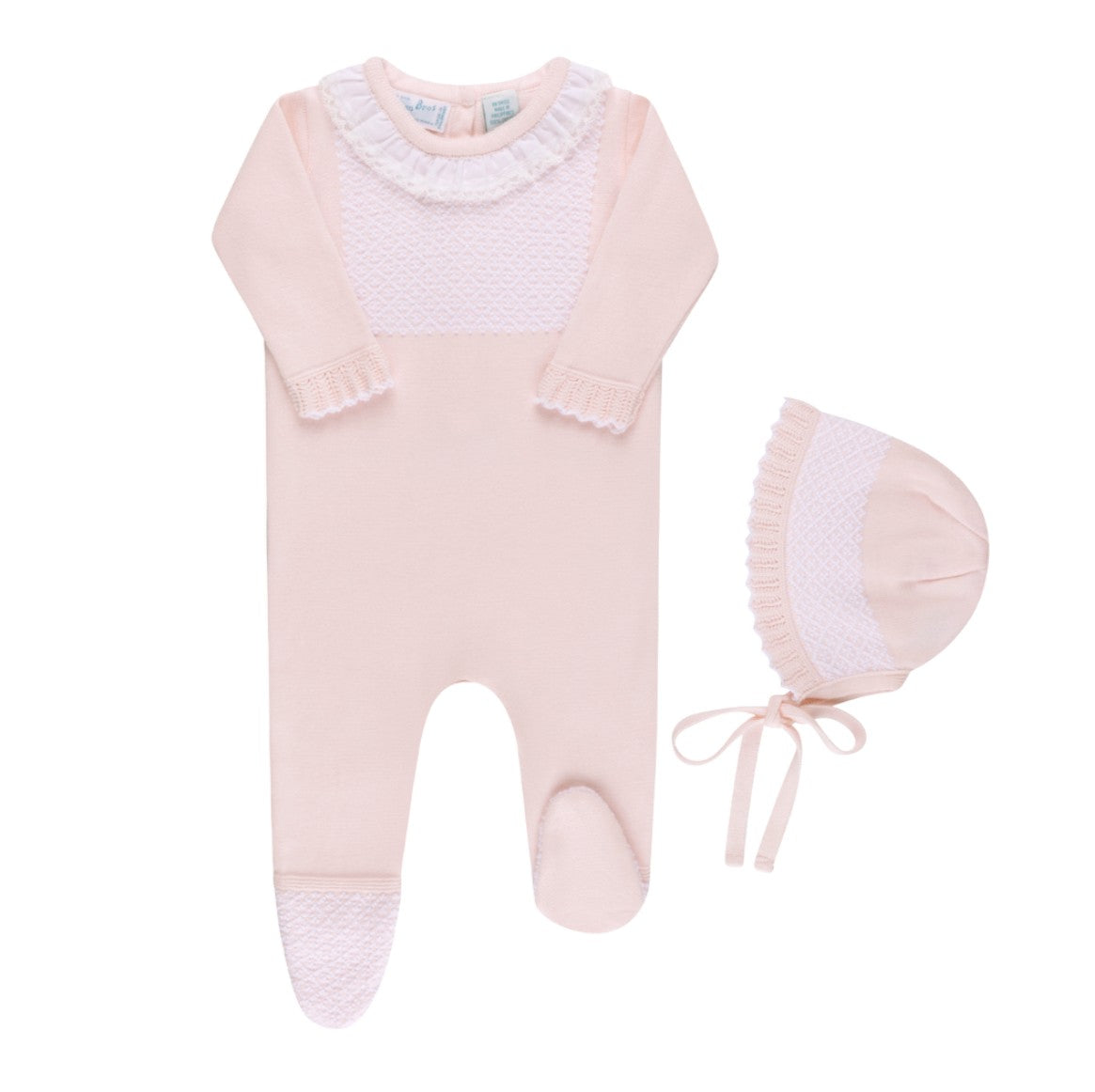 Girls Floral Vine Jacquard Knit Set