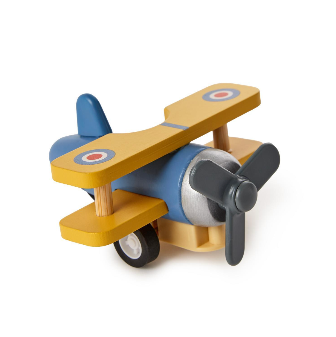Wooden Biplane Pullback Toy