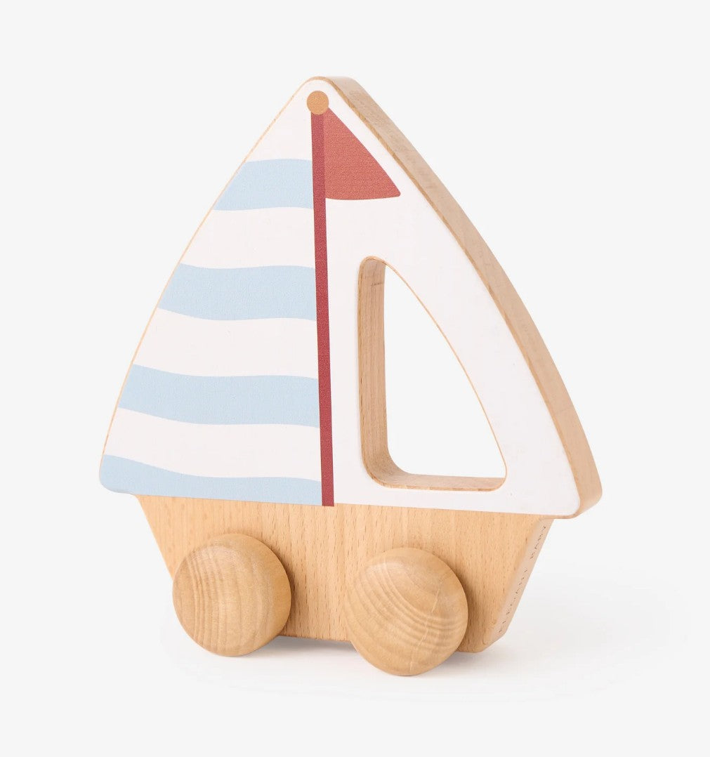 Wooden Push Toy Sail Boat
