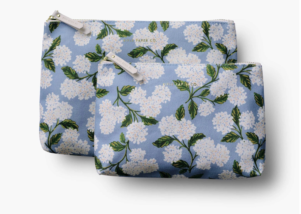 Hydrangea Zippered Pouch