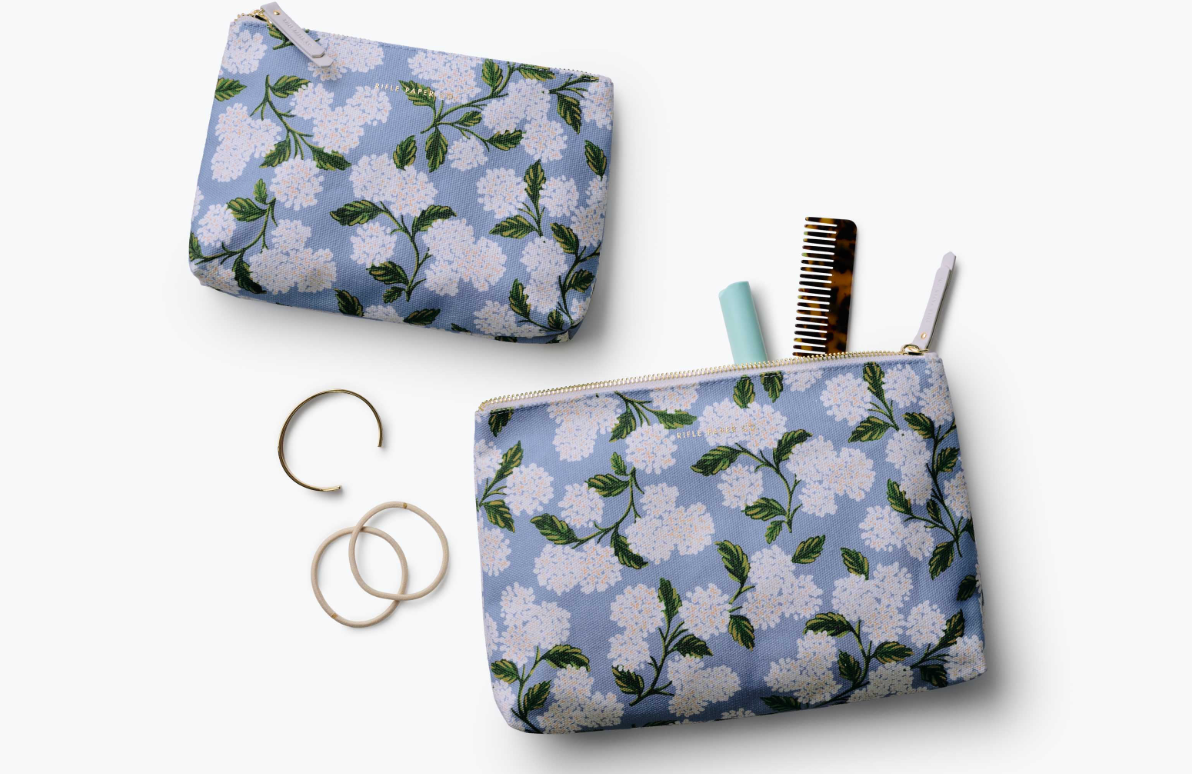 Hydrangea Zippered Pouch