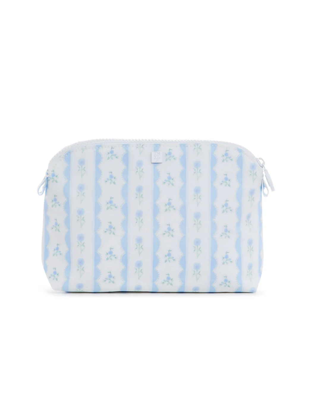 Ribbon Floral Blue Cosmetic Bag