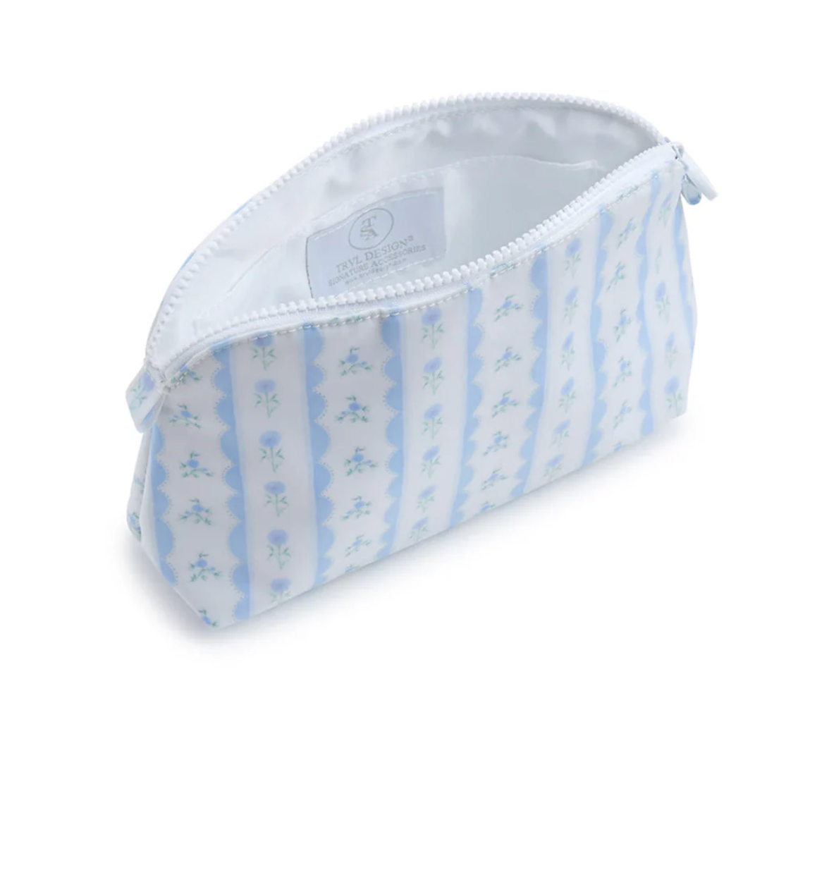 Ribbon Floral Blue Cosmetic Bag