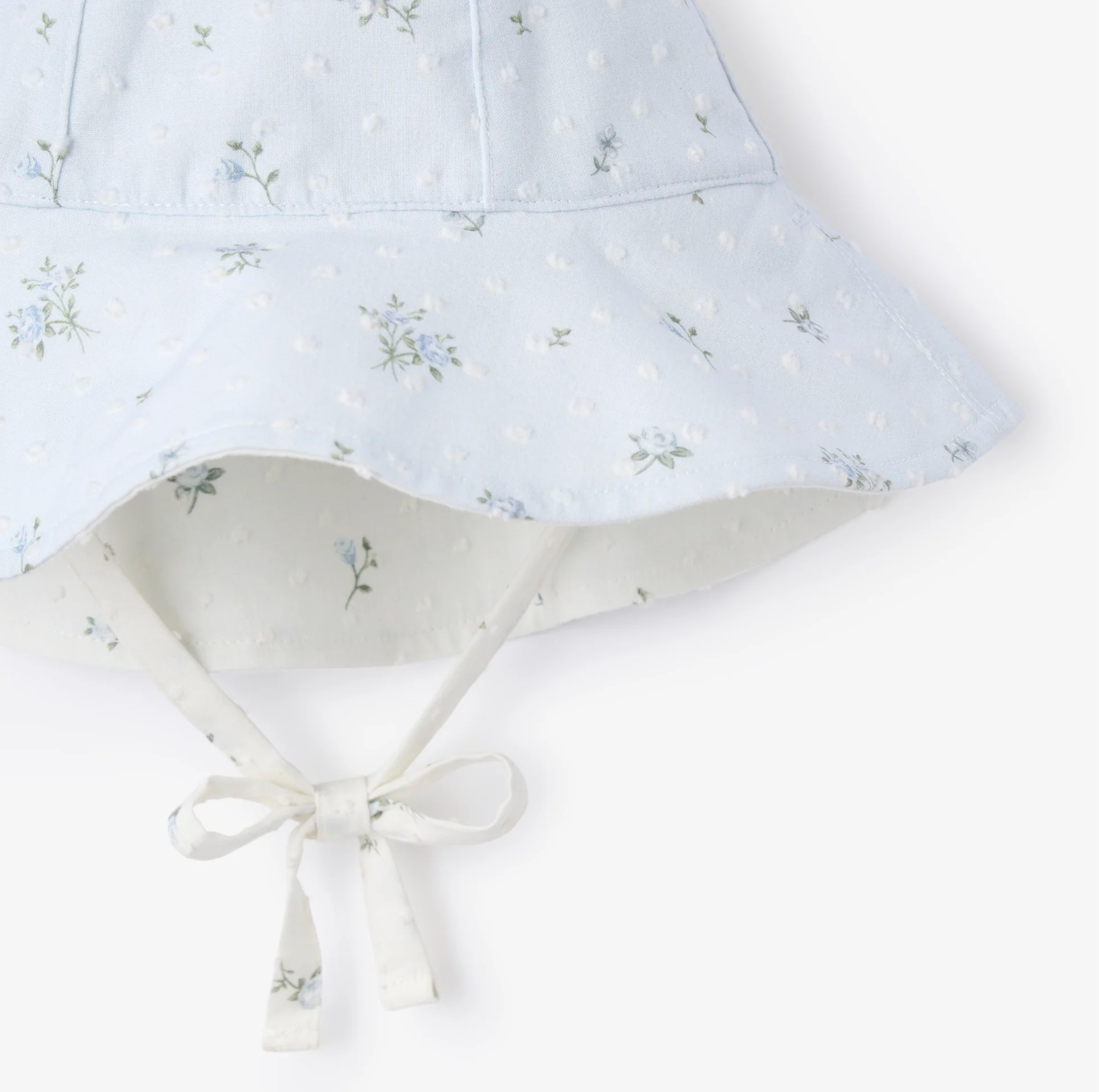 Blue Rose Swiss Dot Reversible Sun Hat