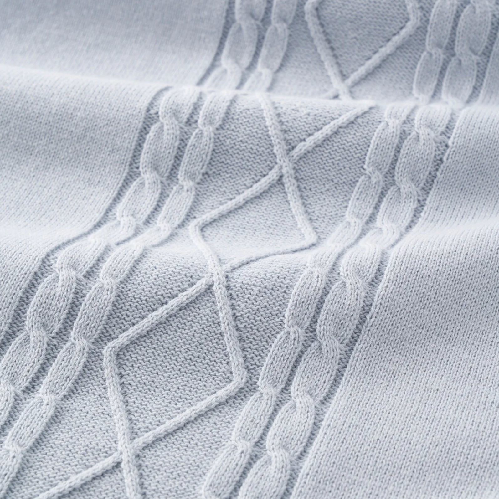 Nautical Intarsia Cable Blanket