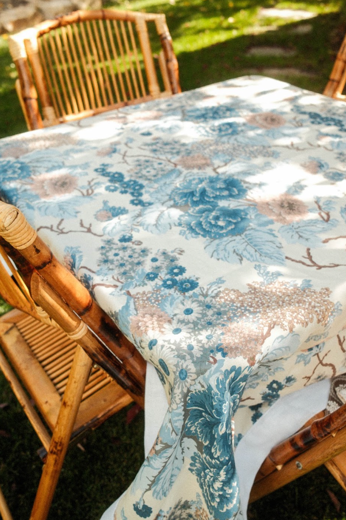 French Linen Trim Tablecloth