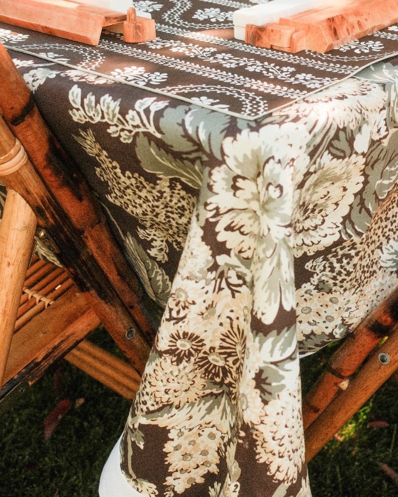 French Linen Trim Tablecloth