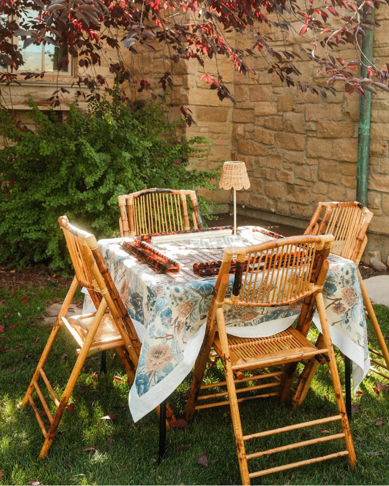 French Linen Trim Tablecloth