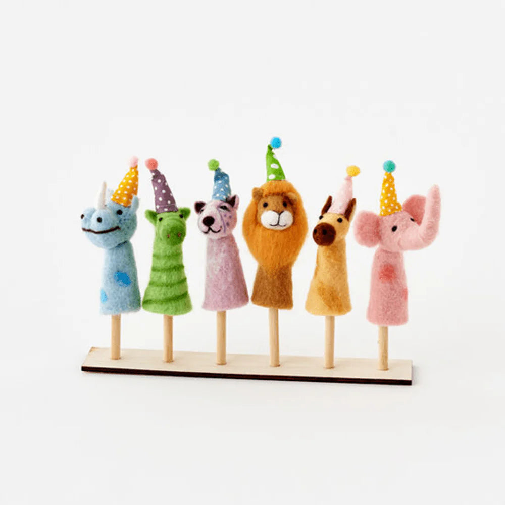 Party Animal Finger Puppet, Wool 5",