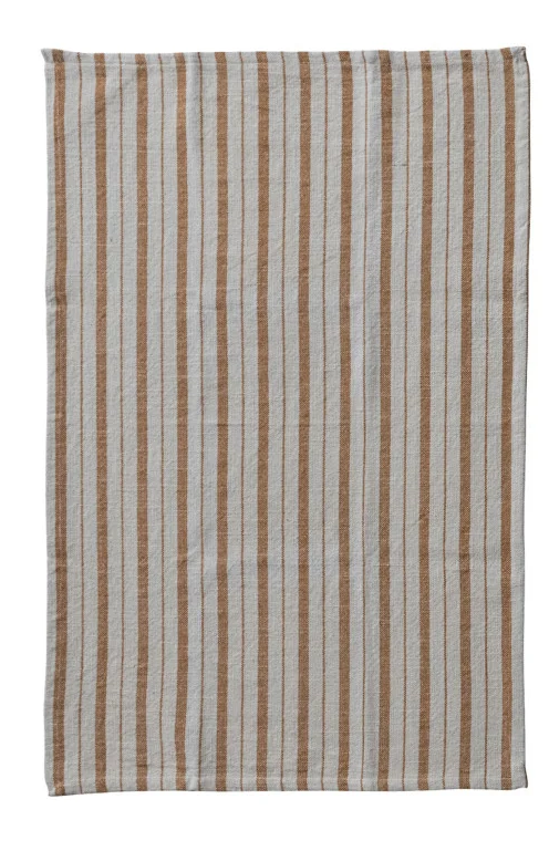 Striped Woven Cotton Slub Tea Towel