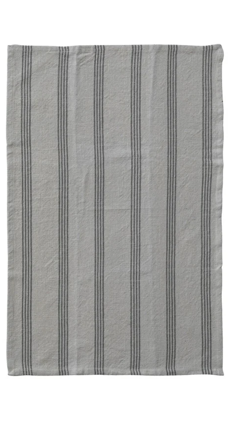 Striped Woven Cotton Slub Tea Towel
