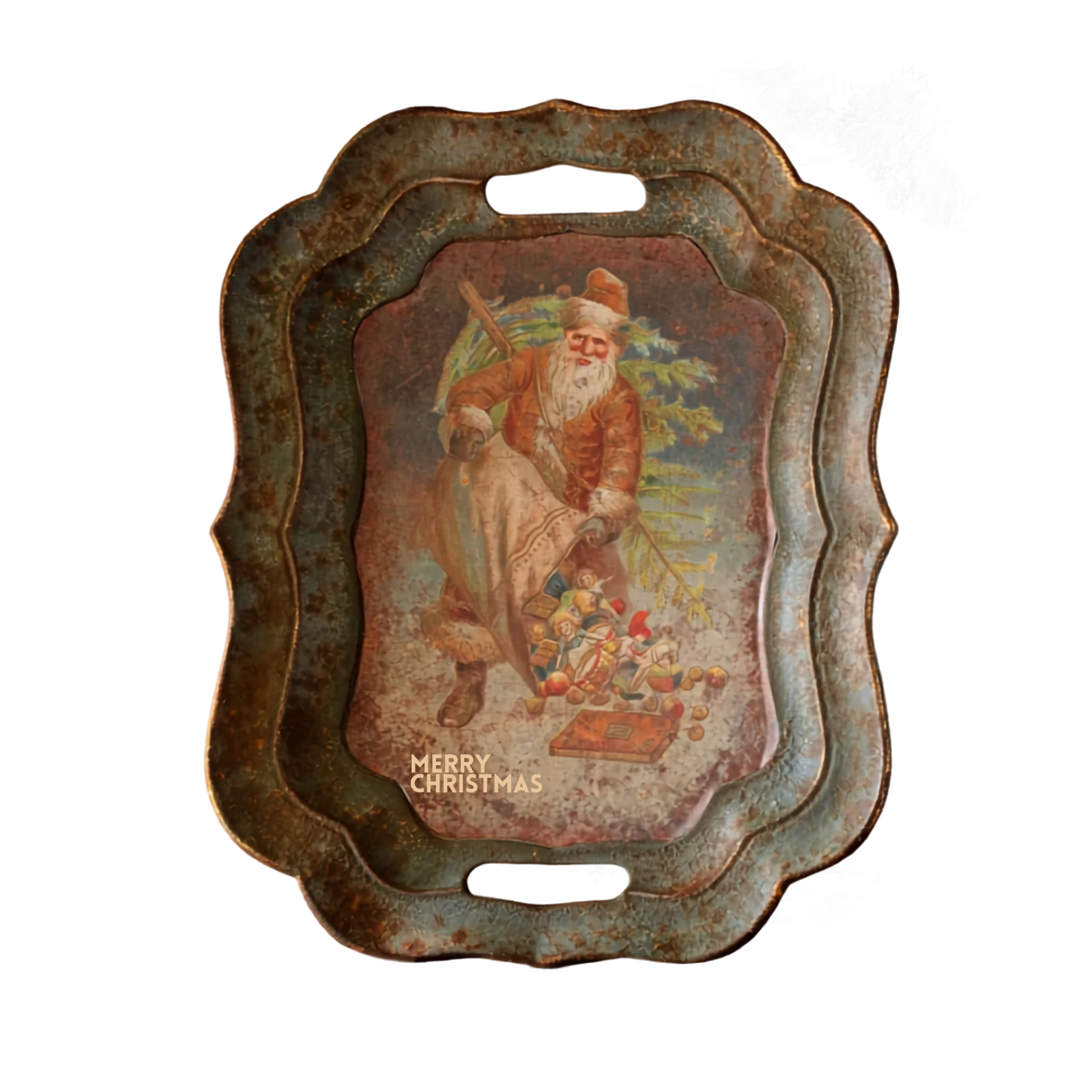 Santa Bearing Gifts Tray