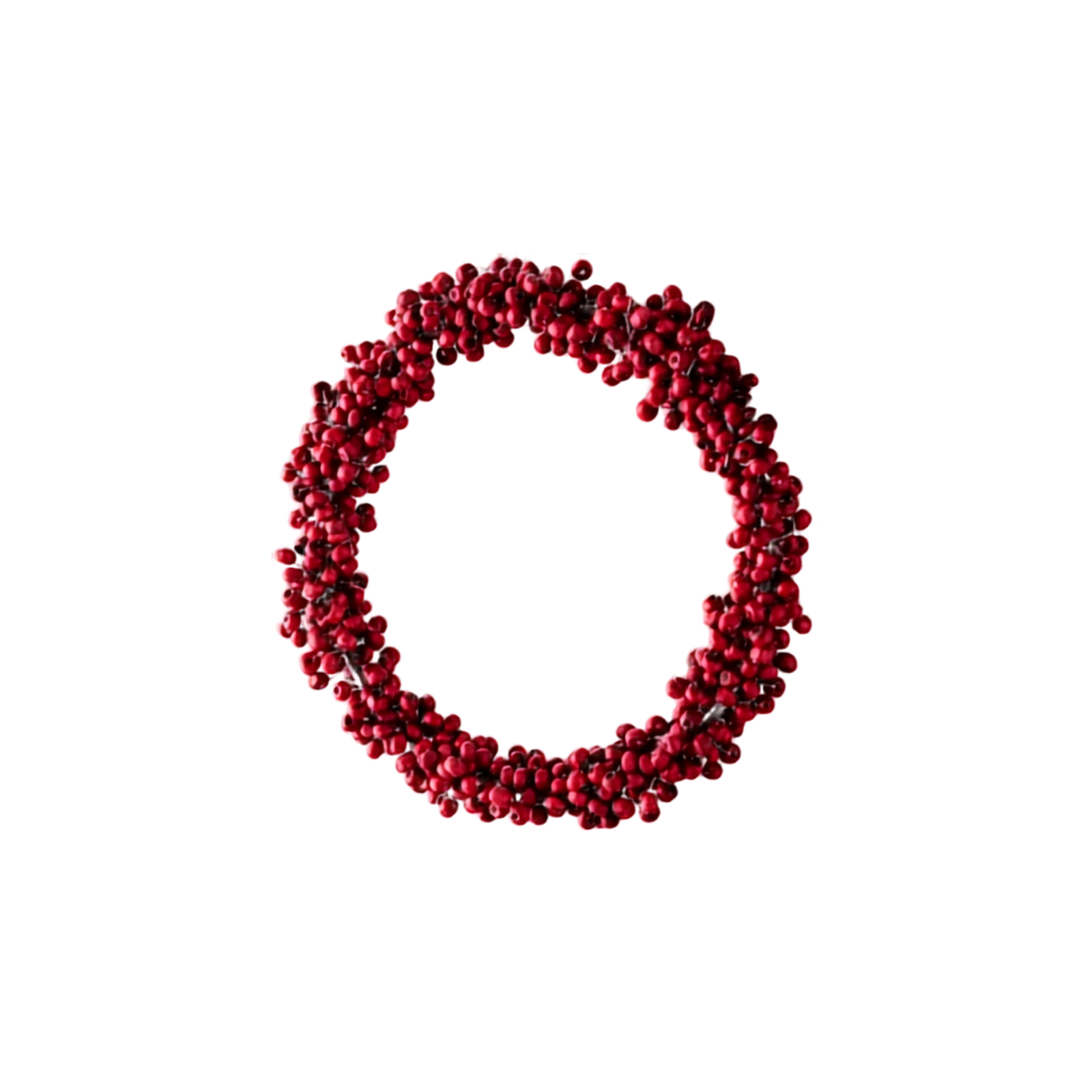 Wooden Bead Berry Wreath Ornament