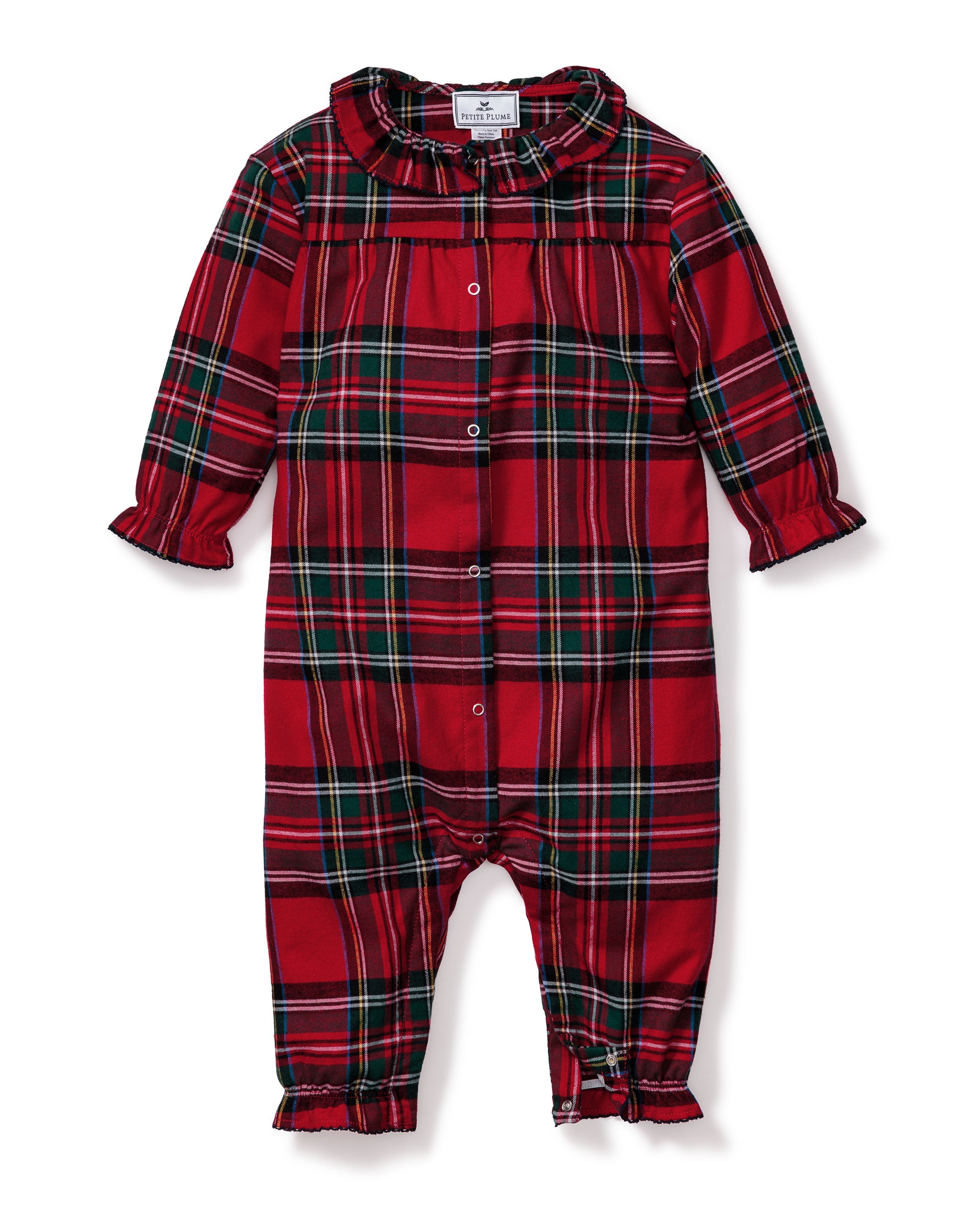 Baby's Brushed Twill Madeline Romper in Imperial Tartan