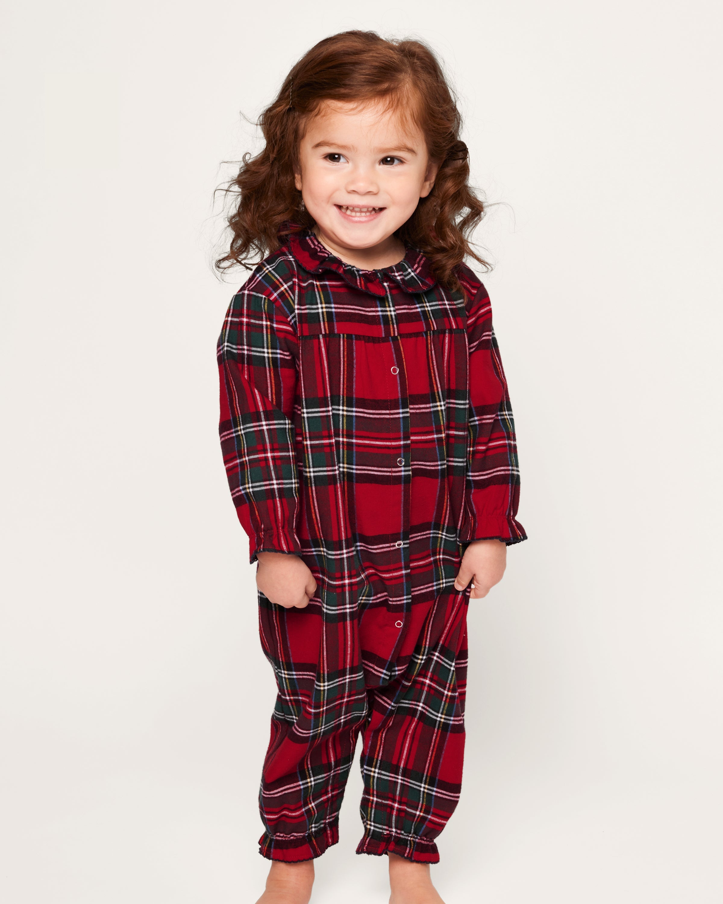 Baby's Brushed Twill Madeline Romper in Imperial Tartan