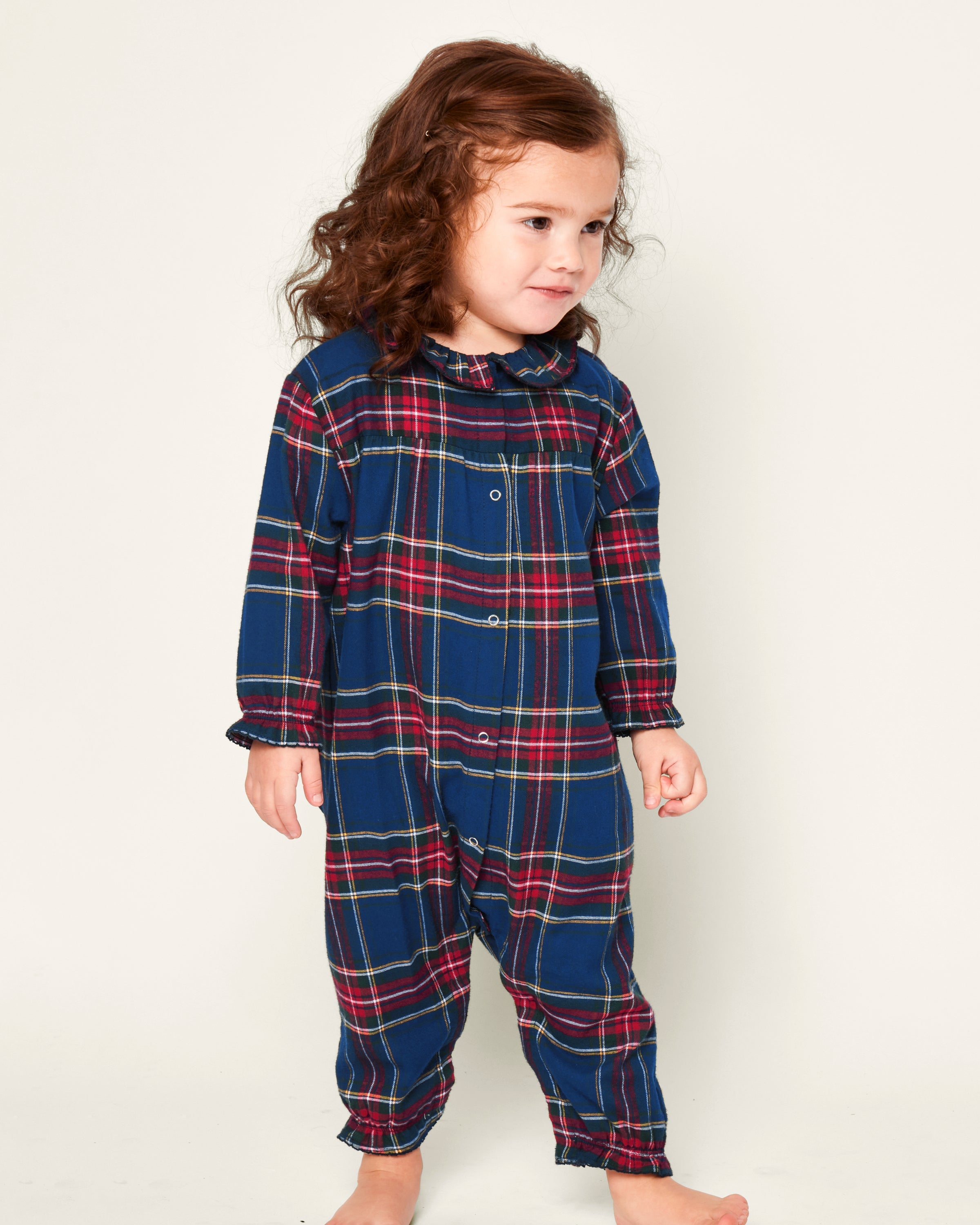Baby's Brushed Twill Madeline Romper in Windsor Tartan
