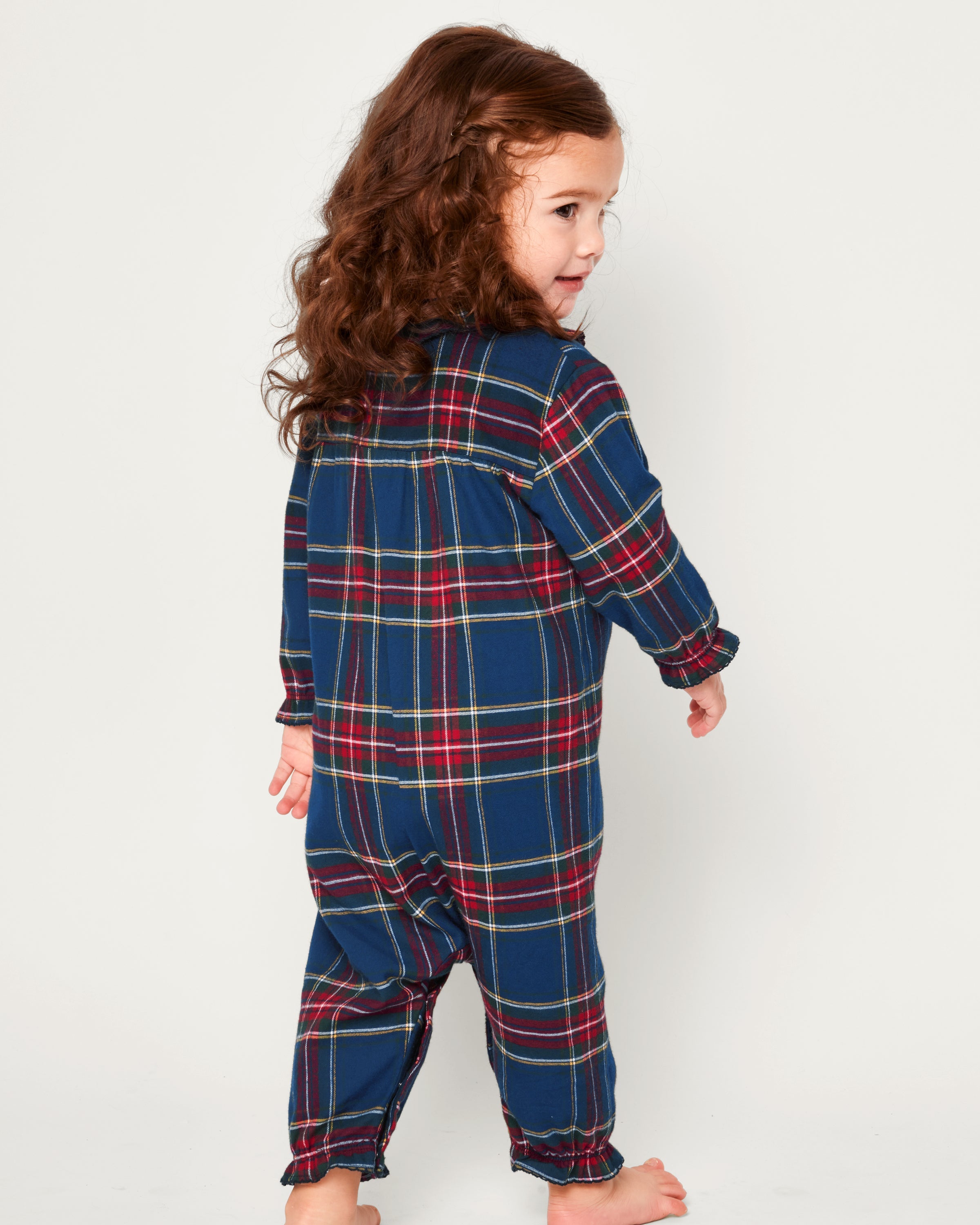 Baby's Brushed Twill Madeline Romper in Windsor Tartan